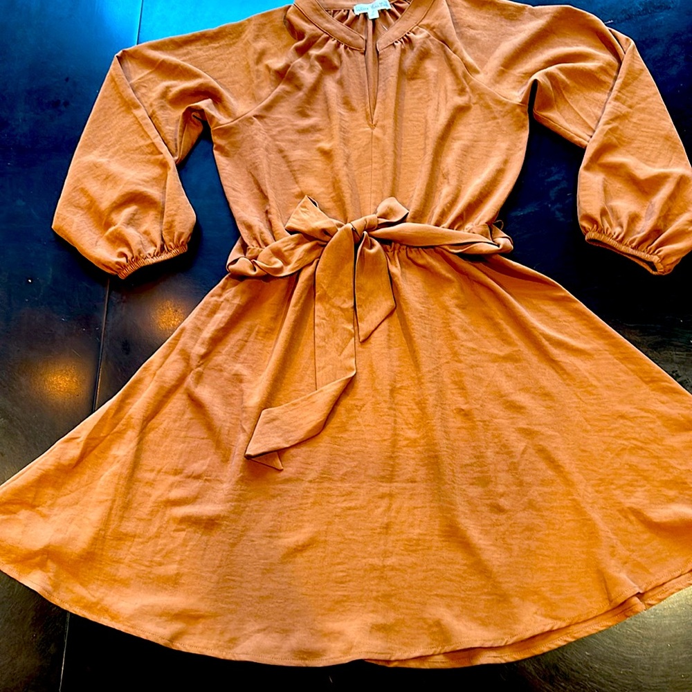 Nine Britton Harper Three Quarter Sleeve Tie Dress